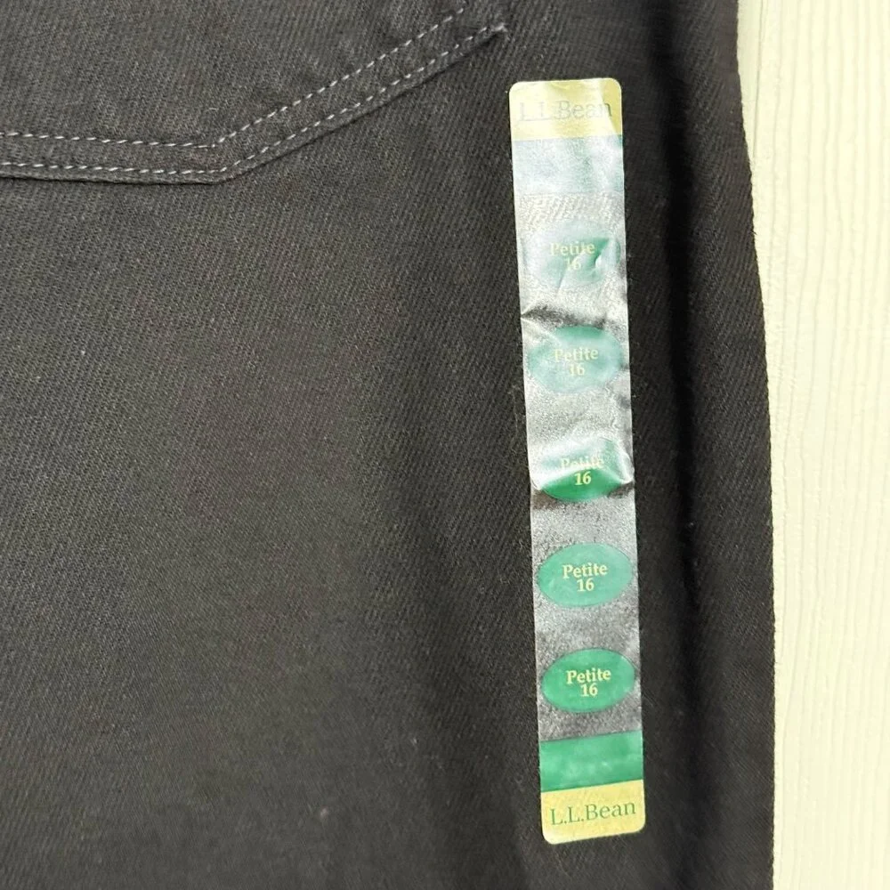 LL‎ Bean Jeans Womens 16 Petite Black Original Fit Relaxed 100% Cotton High Rise - Picture 8 of 16